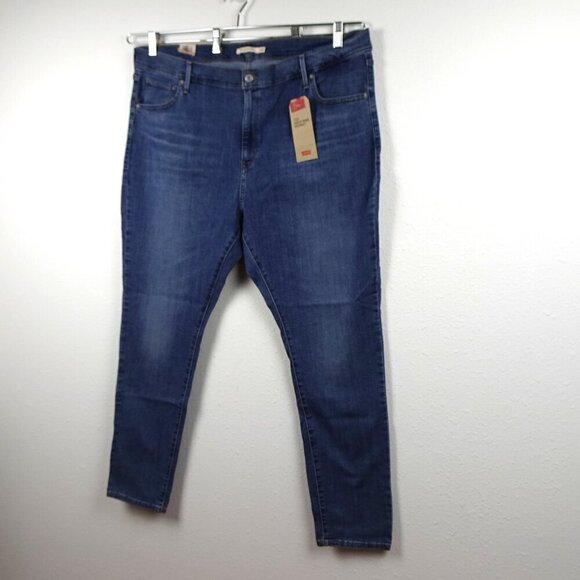 Levi's 721 Skinny Jeans Women's Plus Size 24W Blue Stretch Denim High Rise - Picture 3 of 10